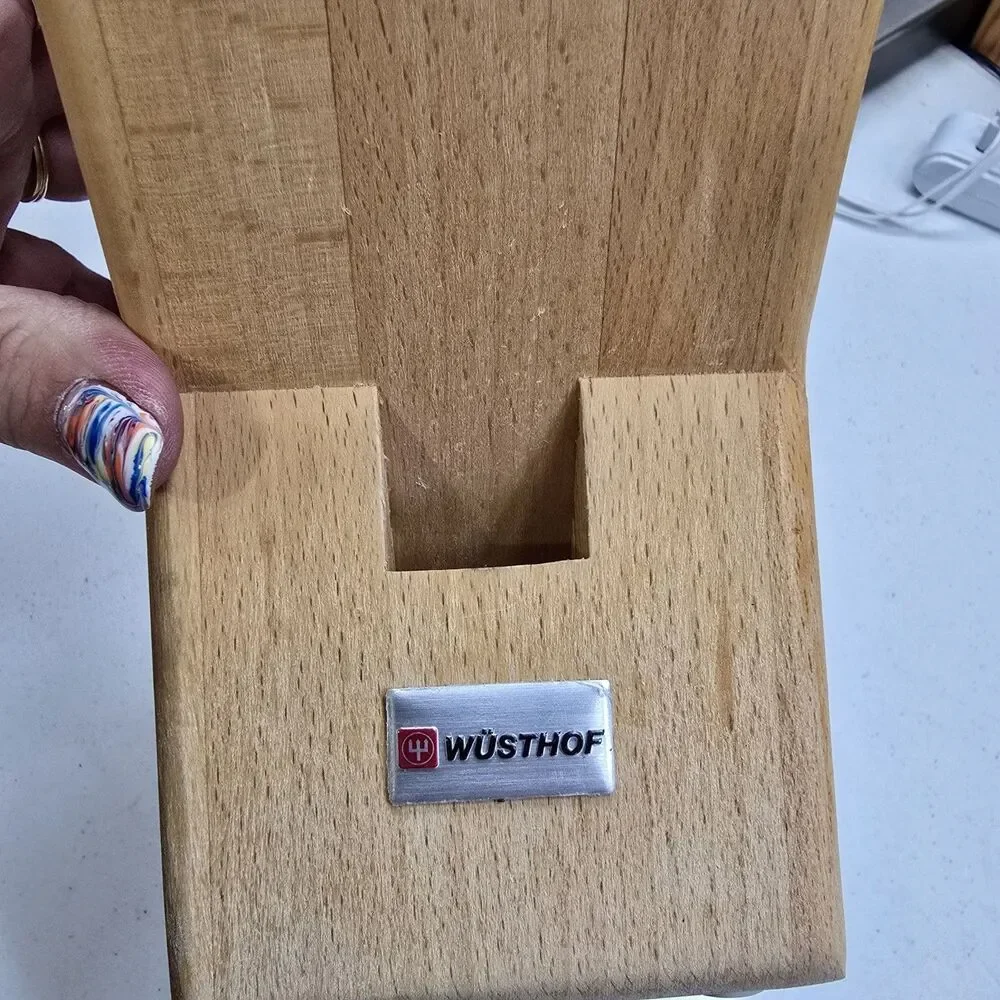 Wusthof Light Wood 8 Slot Knife Block Empty-No Knives Fair Condition